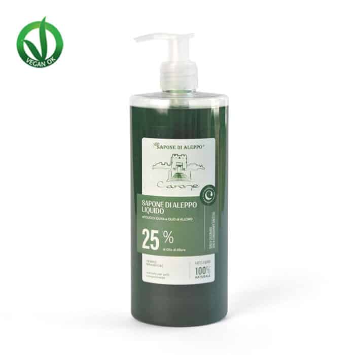 CARONE <br> Jabón natural Aleppo líquido 400 ml.