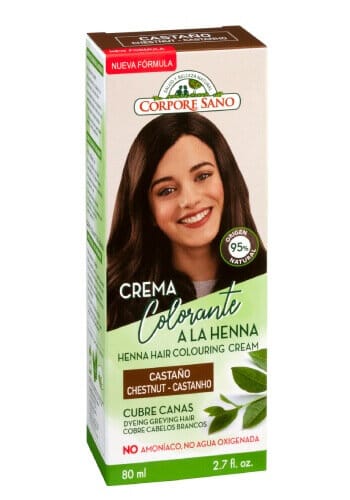 CORPORE SANO <br> Crema Color a la Henna Castaño 80 ml Coloración natural