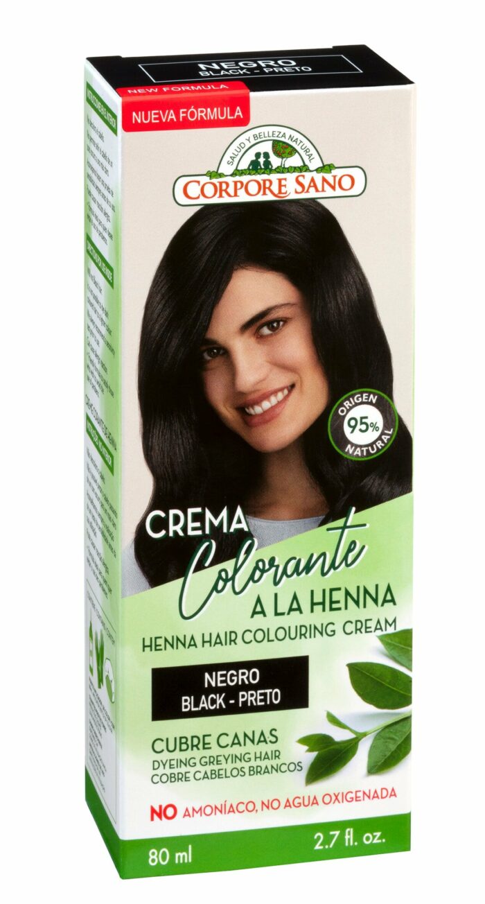 CORPORE SANO <br> Crema Color a la Henna Negro 80 ml Coloración natural