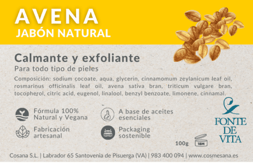 FONTE DE VITA <br> JABÓN NATURAL AVENA 100 GR Corporal