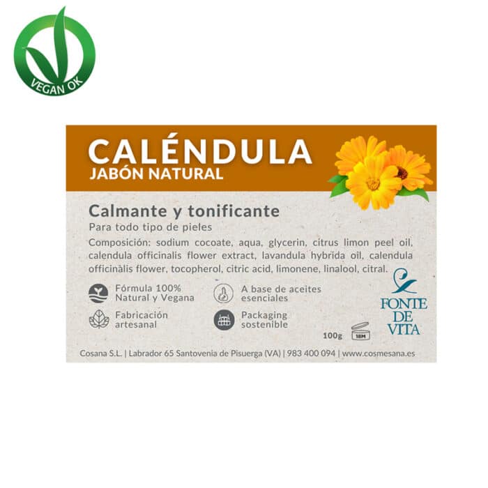 FONTE DE VITA <br> JABÓN 100% NATURAL CALÉNDULA 100 GR