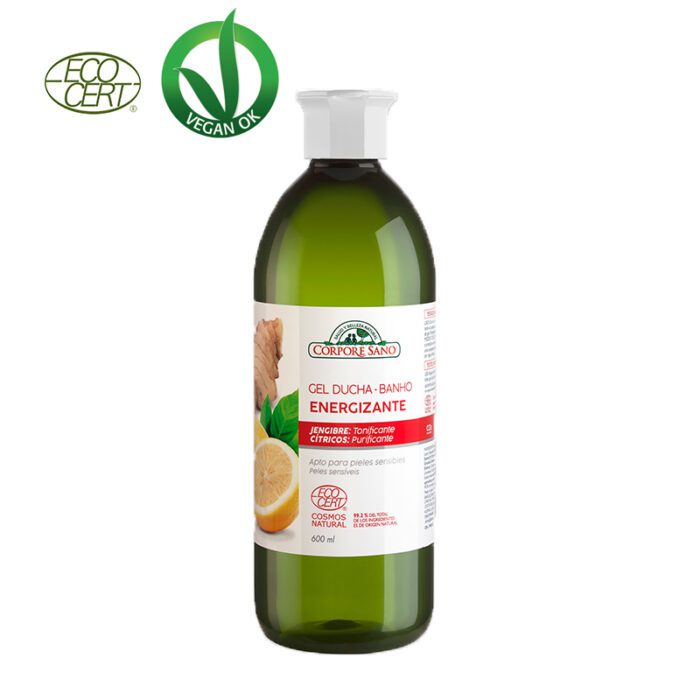 CORPORE SANO <br> GEL DUCHA ENERGIZANTE JENGIBRE CITRICOS COSMOS 600 ML. Corporal