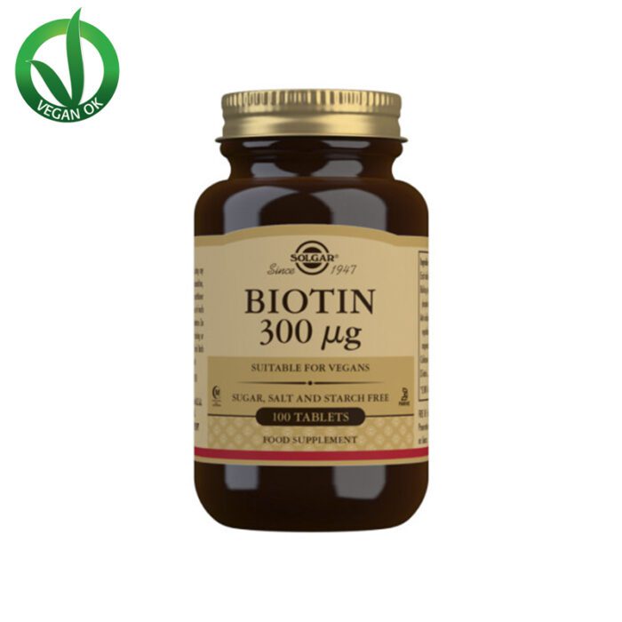 SOLGAR <br> BIOTINA COMPLEMENTO ALIMENTICIO 300 MCG Nutricosmética