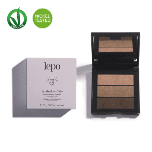 LEPO <br>PALETA EYESHADOWS TRIO DE SOMBRAS DE OJOS Cosmética Específica para Alérgicos al Níquel
