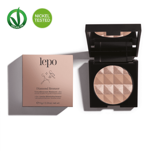 LEPO <br>DIAMOND BRONZER 2 EN 1 TIERRA BRONCEADORA & ILUMINADORA Cosmética Específica para Alérgicos al Níquel