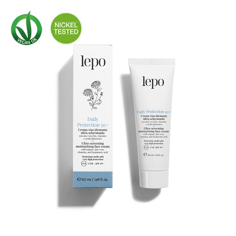 LEPO <br>DAILY PROTECTION CREMA FACIAL HIDRATANTE PROTECTORA SPF. 50+ Cosmética Específica para Alérgicos al Níquel